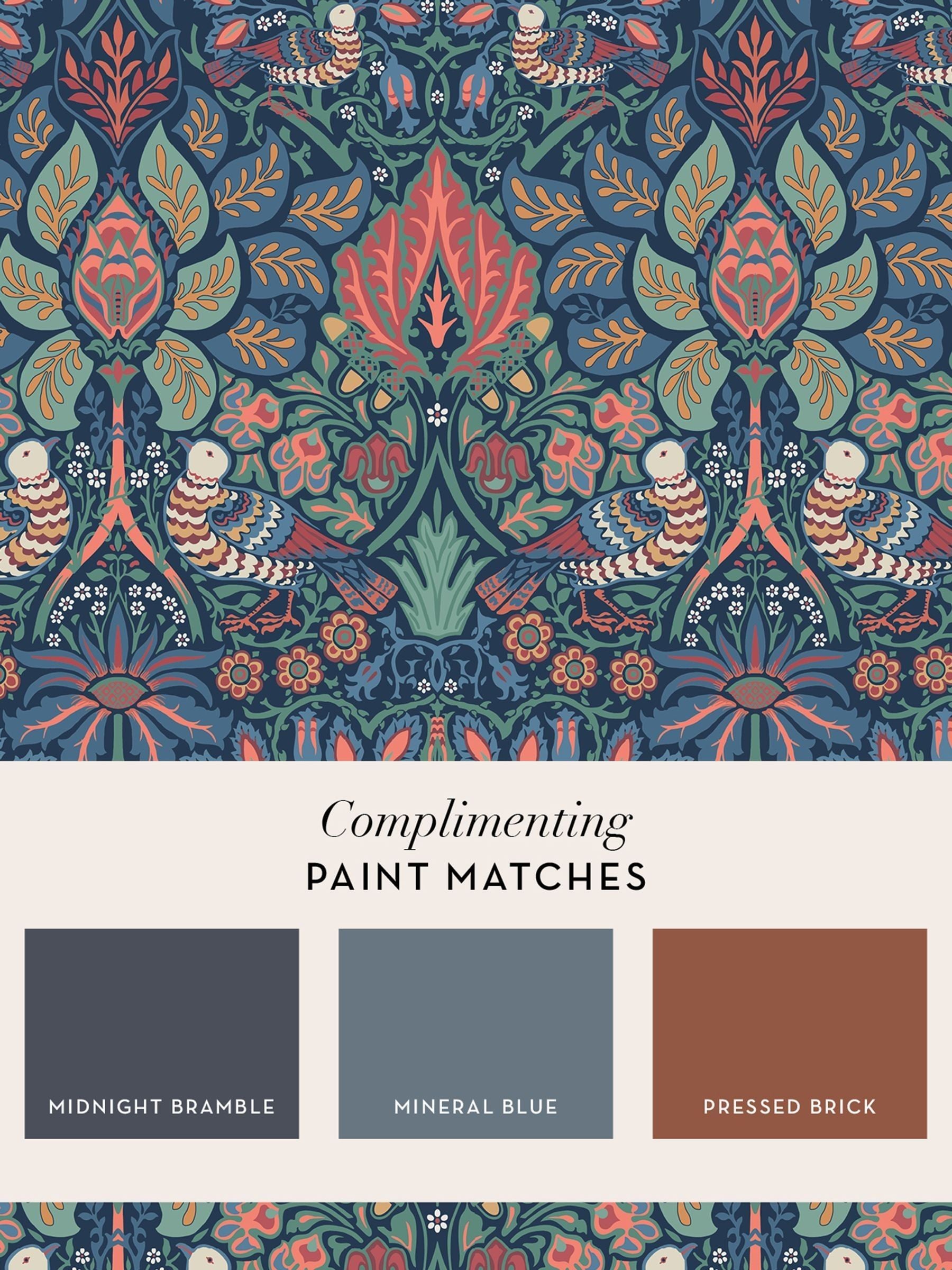 William Morris At Home Midsummer Dove and Rose wallpaper sample A4 (British brand)