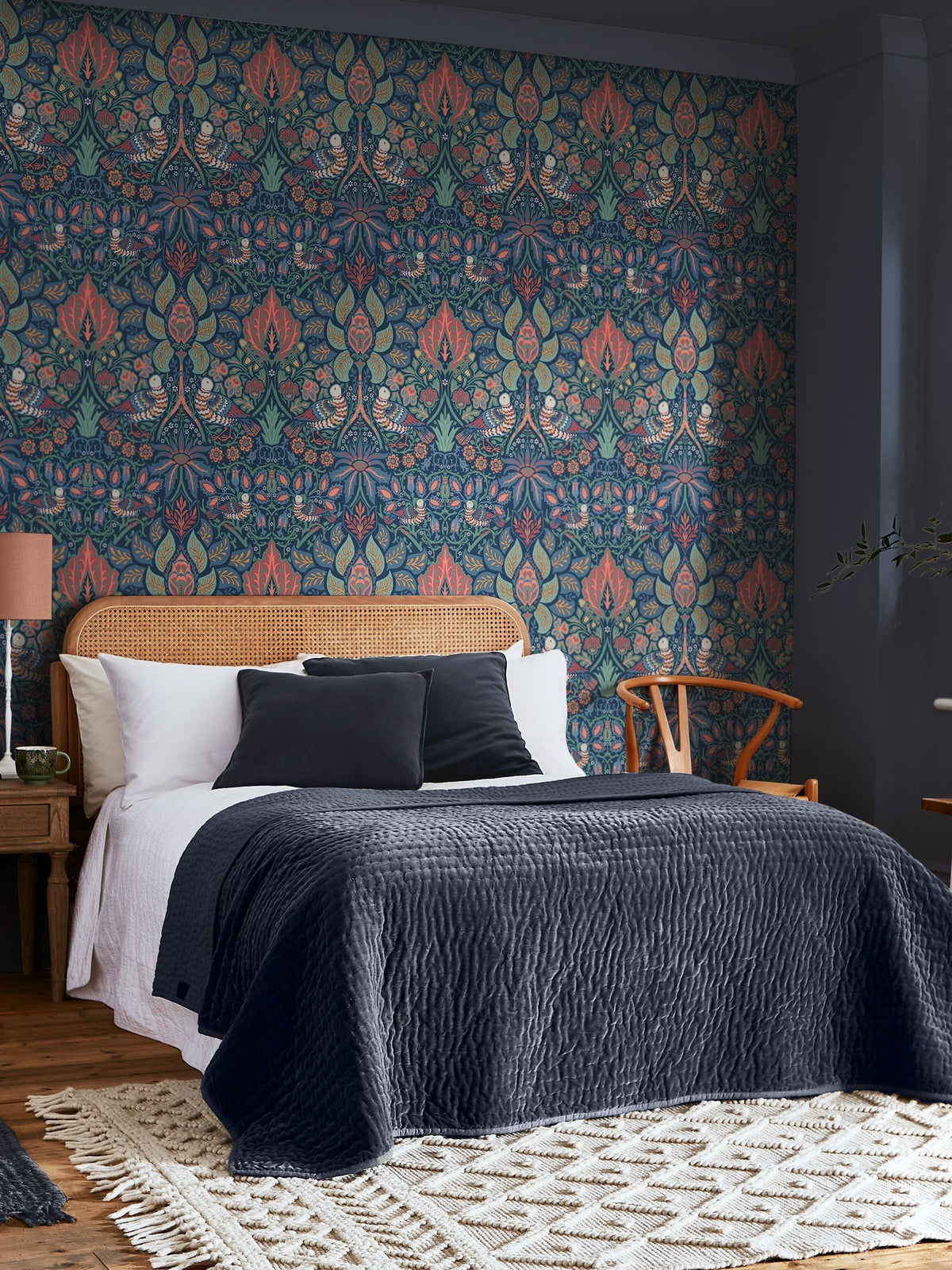William Morris At Home Midsummer Dove and Rose wallpaper sample A4 (British brand)