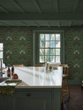 William Morris At Home Moss Green Garden A4 Wallpaper Sample