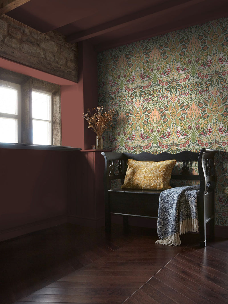 William Morris At Home Olive Dove and Rose A4 Wallpaper Sample