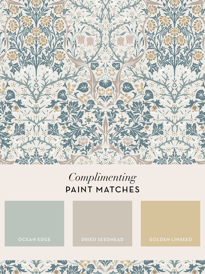William Morris wallpaper Meadow Blackthorn 10m (British brand)
