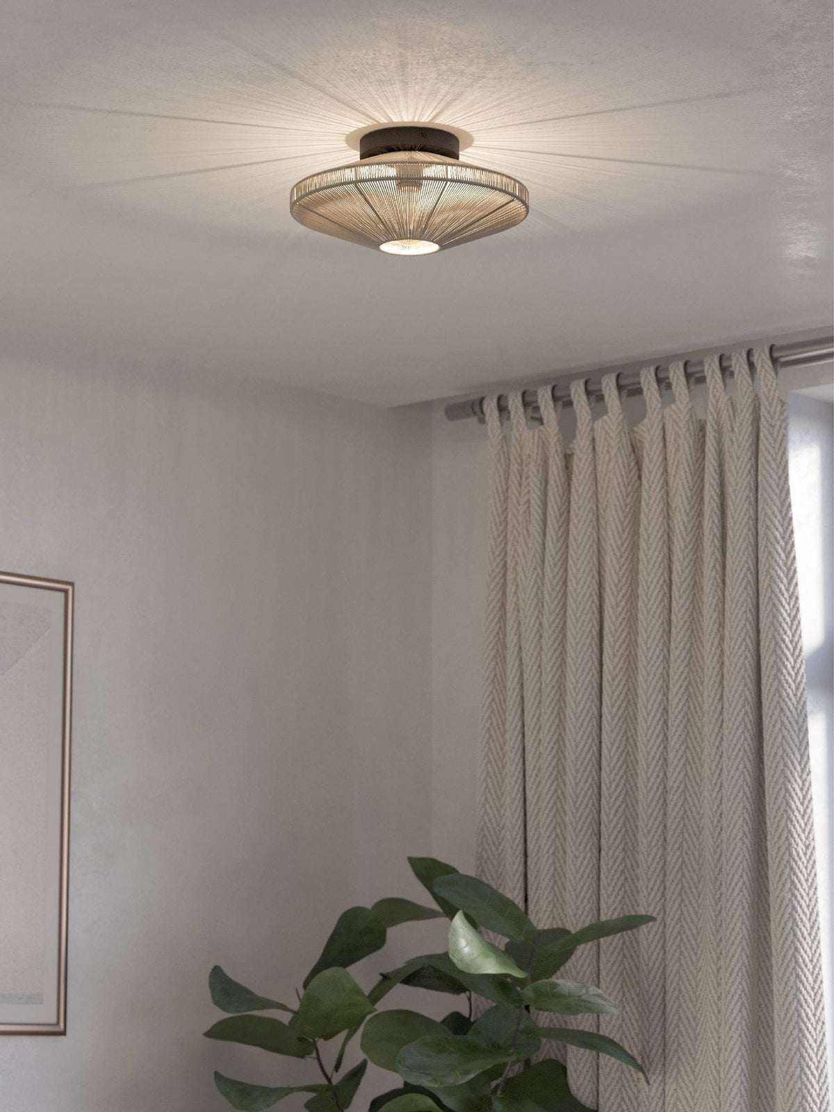 Eglo black fabric Midsummer ceiling light (British brand)