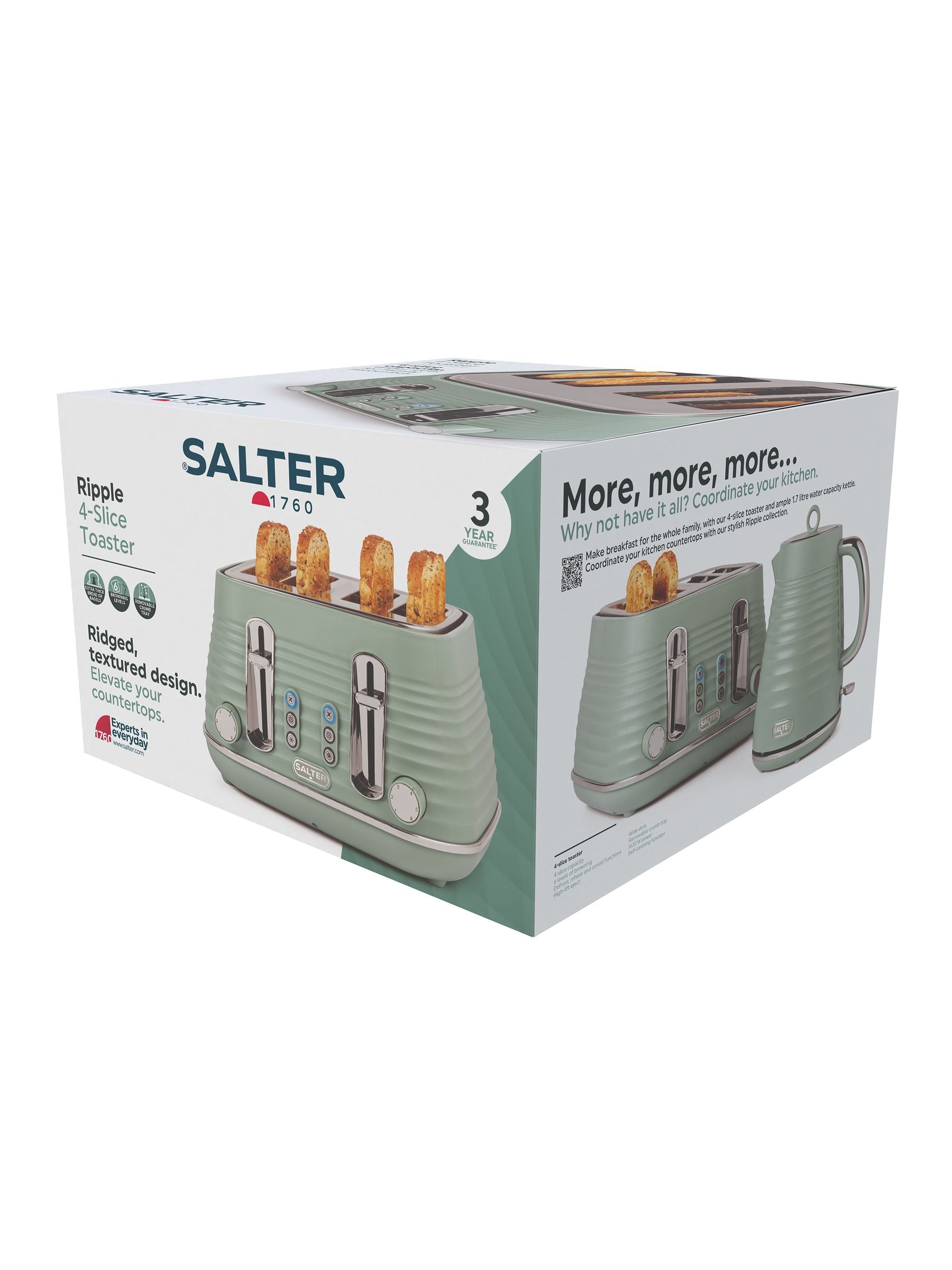 Salter Sage Ripple 4-Scheiben-Toaster (britische Marke)
