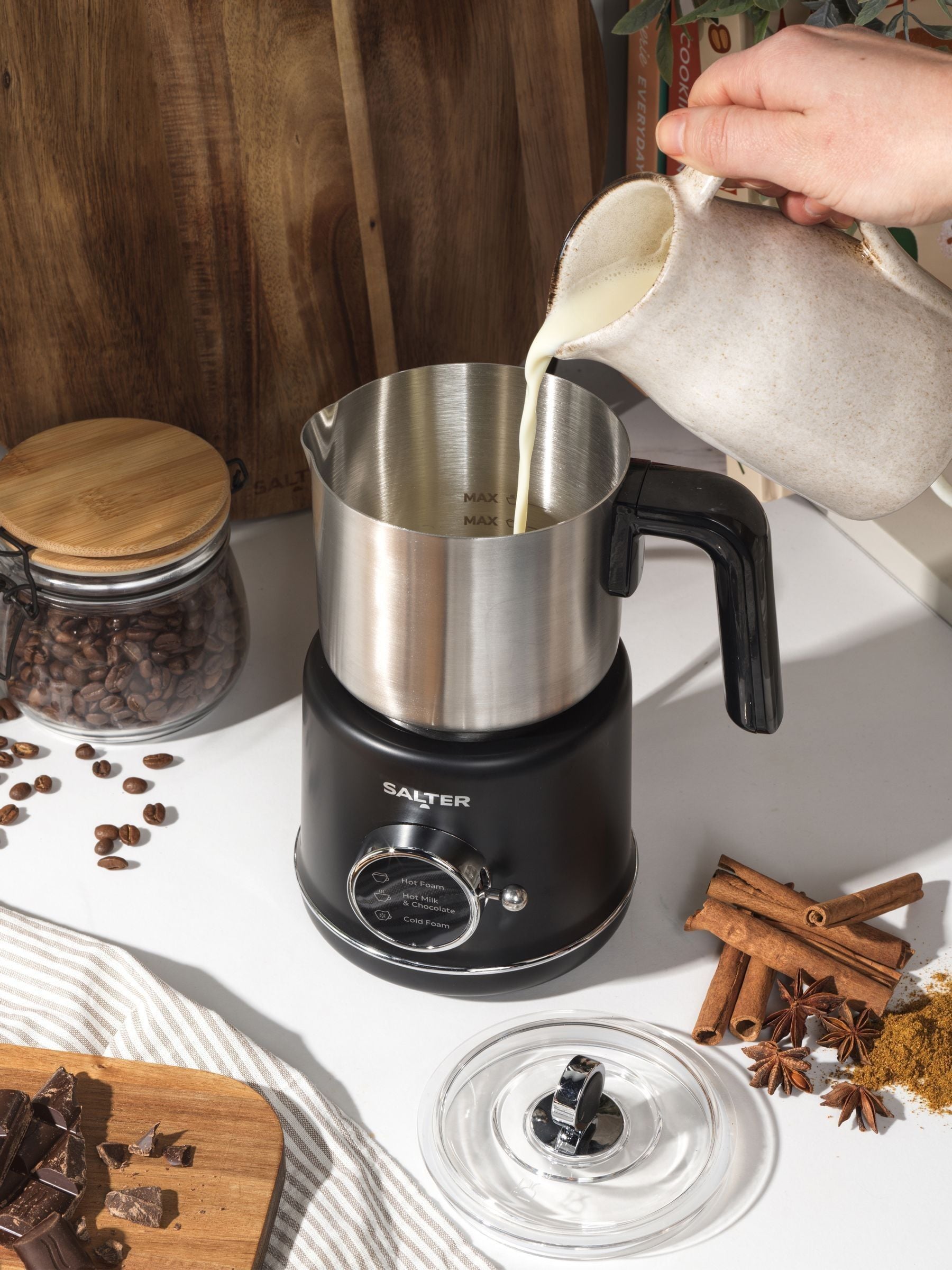 Salter Silver 3-In-1 Milk Frother (British brand)