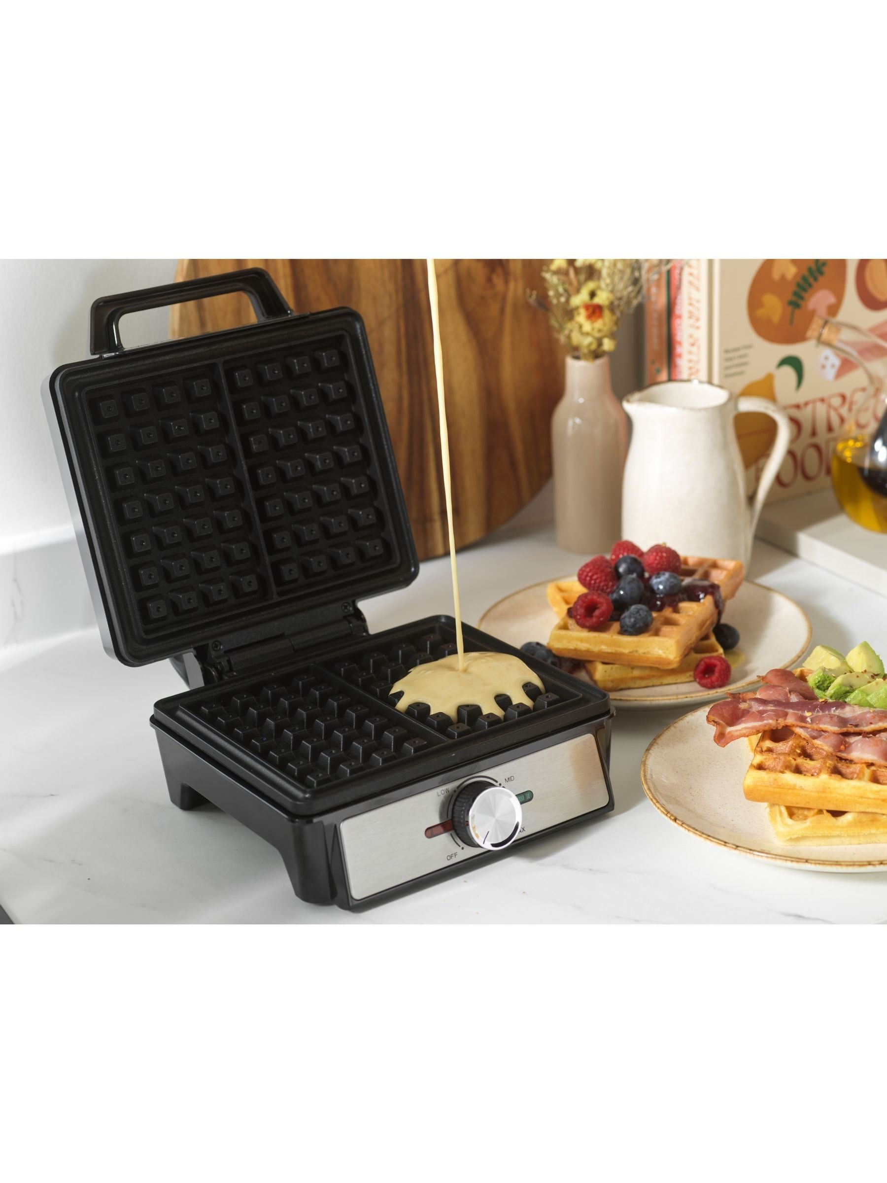 Salter Silver Aspen XL Waffle Maker