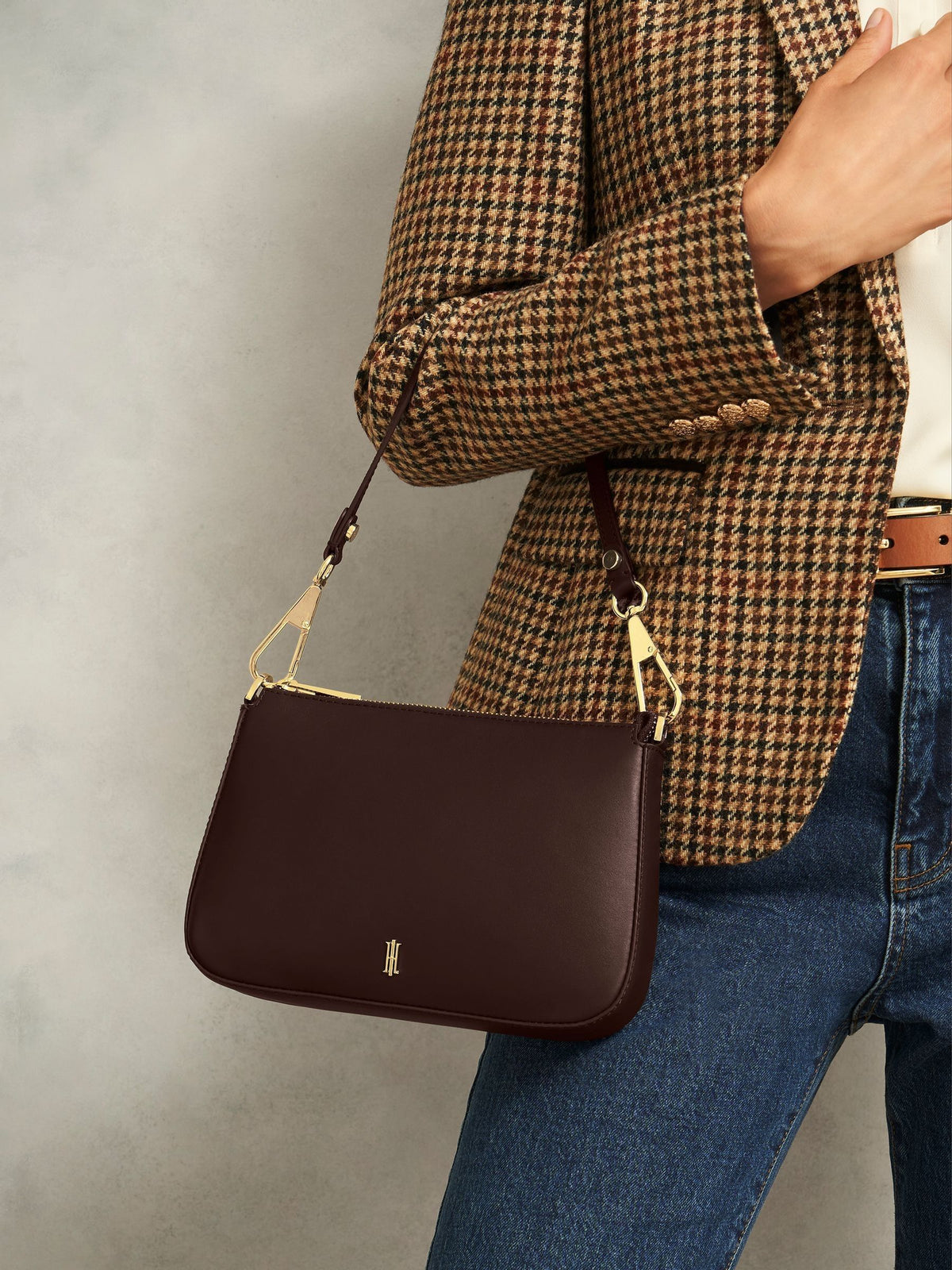Hobbs Briella leather bag chocolate brown, UK version