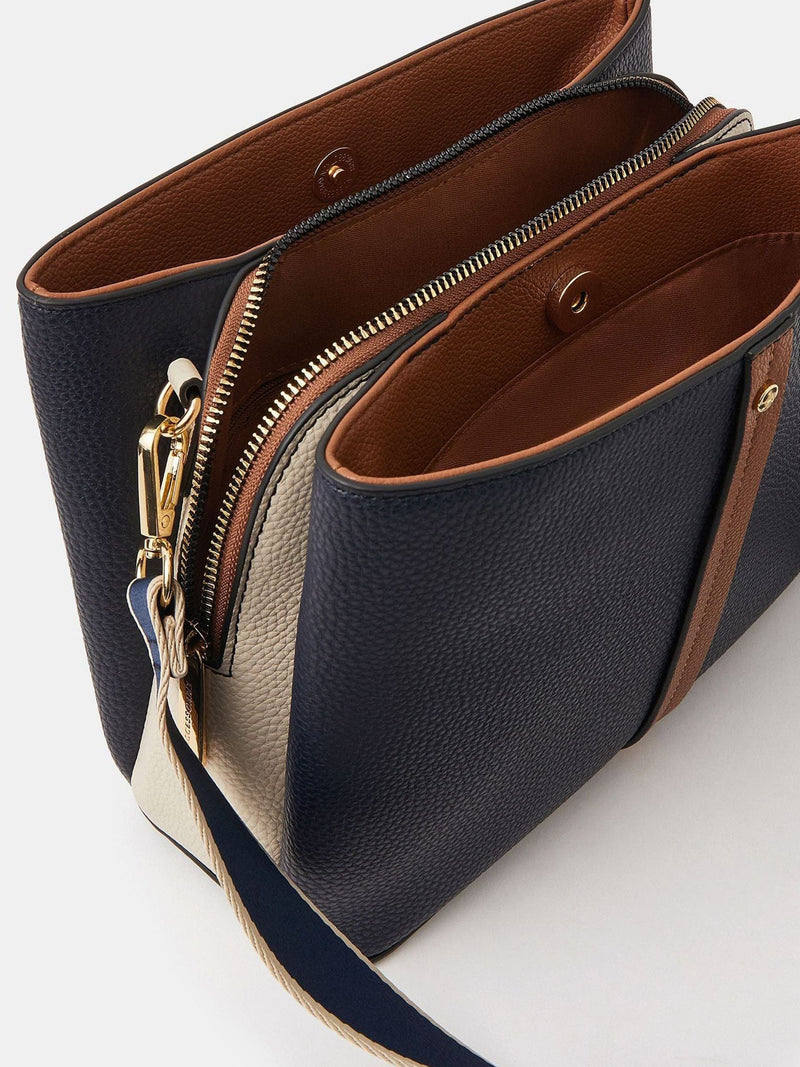 Accessorize Blue Triple Compartment Cross-Body Bag, UK version