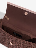 Friends Like These brown raffia foldover clutch bag - British product