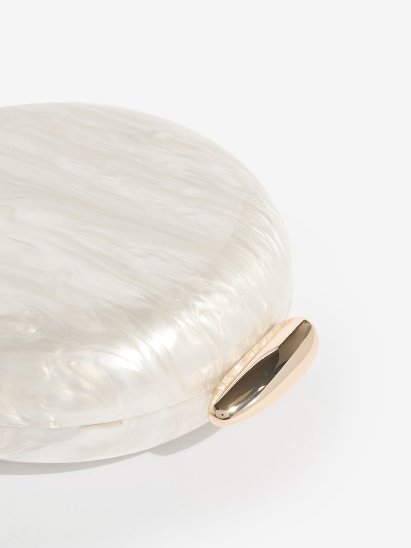Friends Like These white round acrylic bridal clutch bag 14x10.5cm, UK version