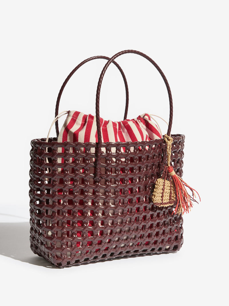 Friends Like These chocolate brown weave basket beach bag - British product