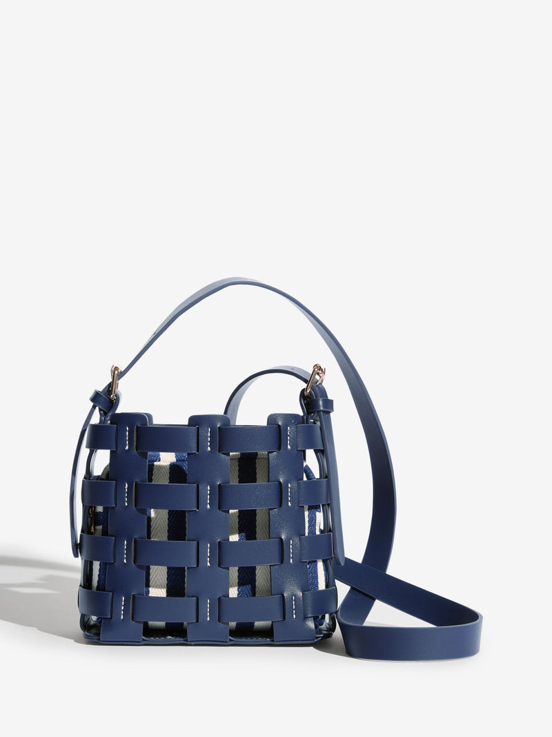 Love & Roses navy stripe weave cross-body bag (British brand)