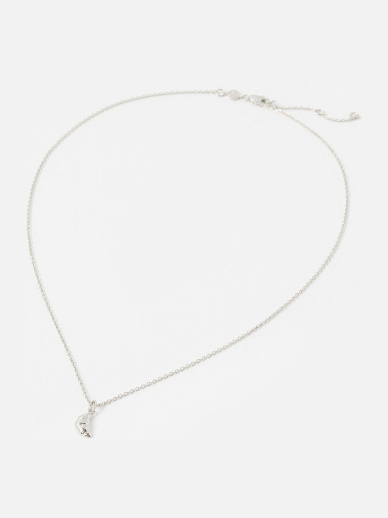 Oliver Bonas Silver Tone Claude Croissant Pendant Necklace