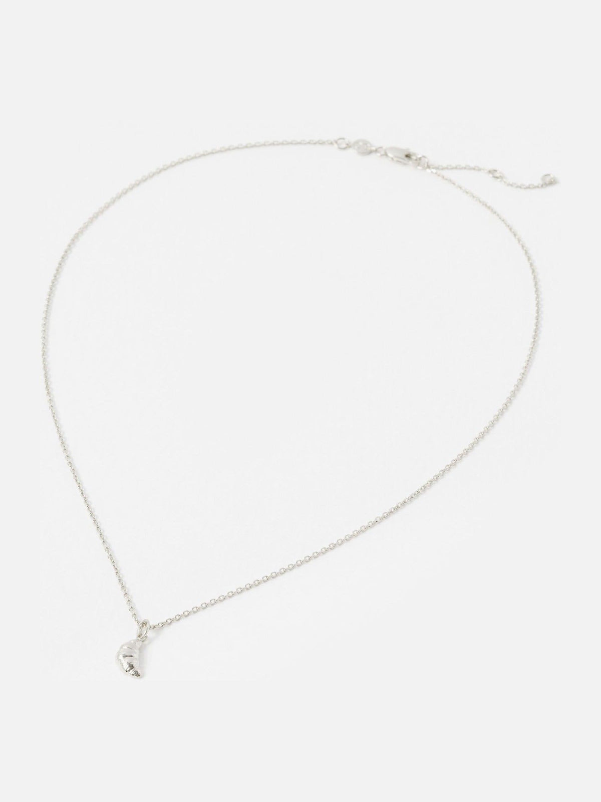 Oliver Bonas Silver Tone Claude Croissant Pendant Necklace