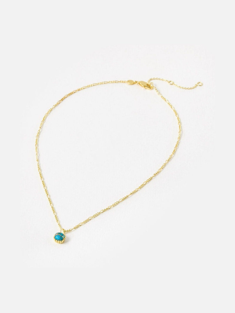 Oliver Bonas gold plated turquoise pendant necklace, imported from the UK