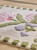 Watercolour floral shower mat 50cm x 50cm, UK version