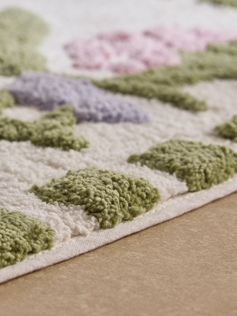Watercolour floral shower mat 50cm x 50cm, UK version