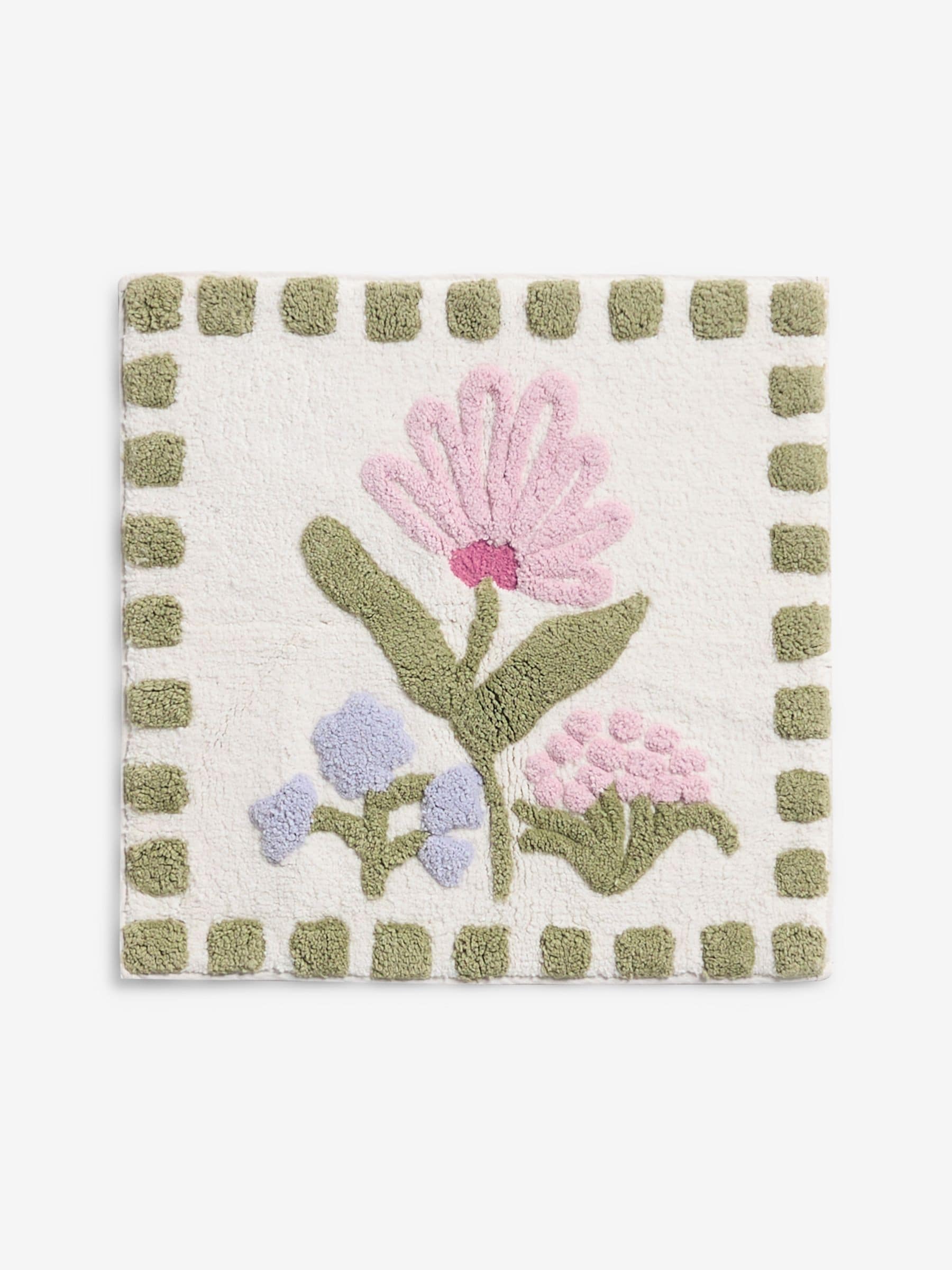 Watercolour floral shower mat 50cm x 50cm, UK version