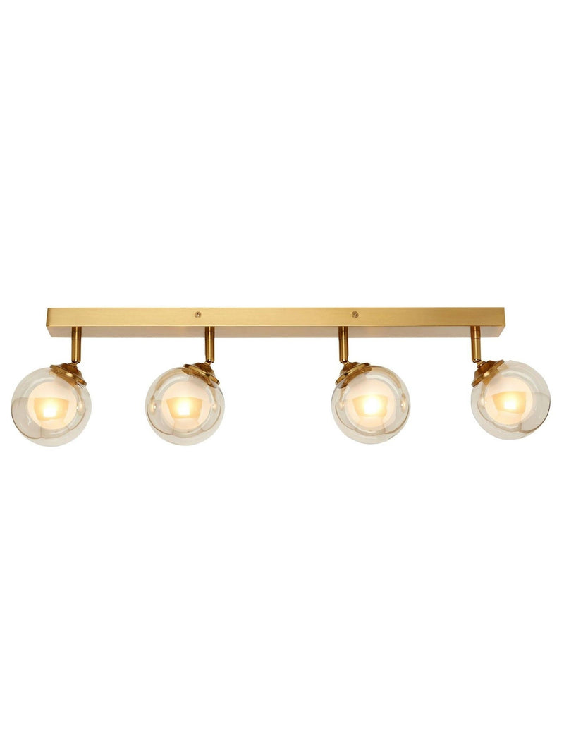 BHS satin brass vanity ceiling light 4 spotlights, imported from the UK