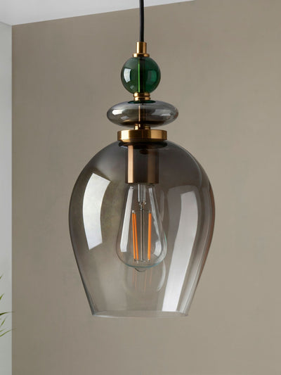 Next BHS Seline 1 Brass Green Pendant Light- Buy online at McGrocer