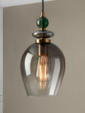 BHS Seline pendant light in brass and green - British product