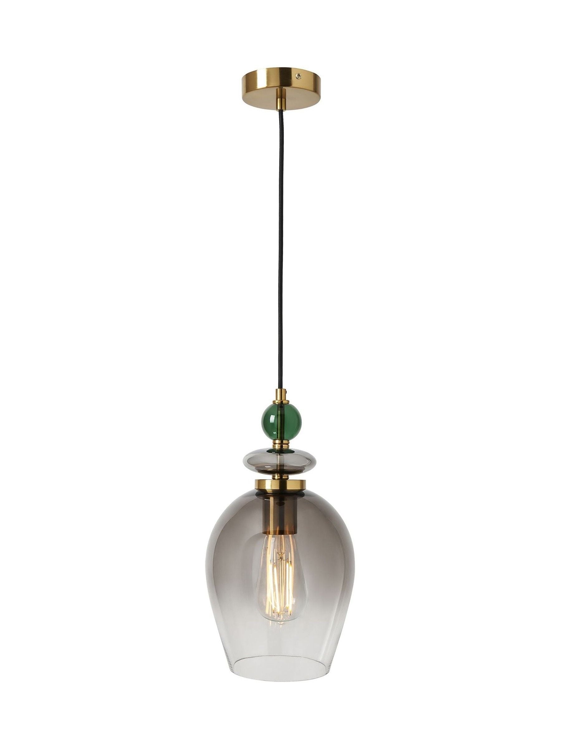 BHS Seline pendant light in brass and green - British product