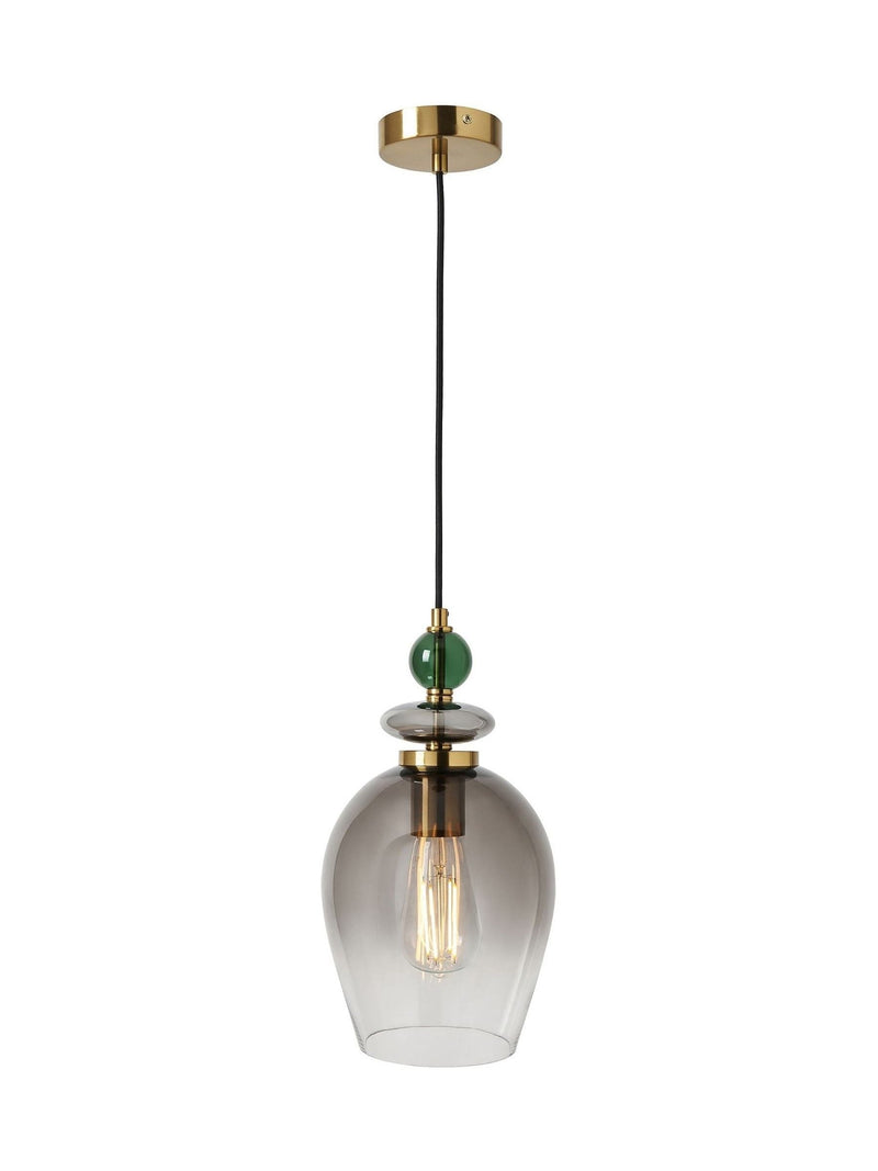 BHS Seline pendant light in brass and green - British product