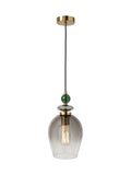 BHS Seline pendant light in brass and green - British product