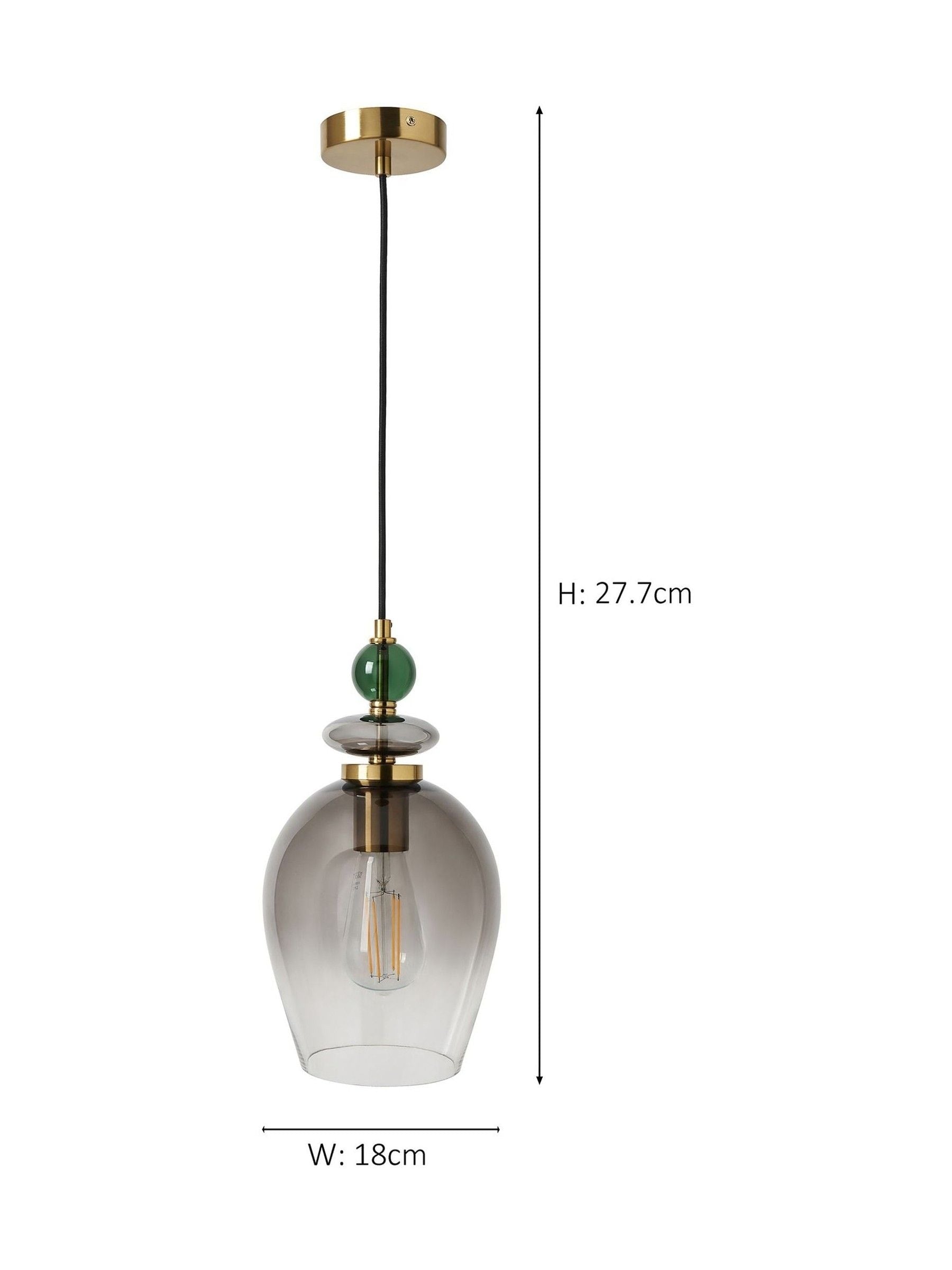 BHS Seline pendant light in brass and green - British product