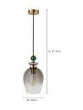 BHS Seline pendant light in brass and green - British product