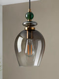 BHS Seline pendant light in brass and green - British product