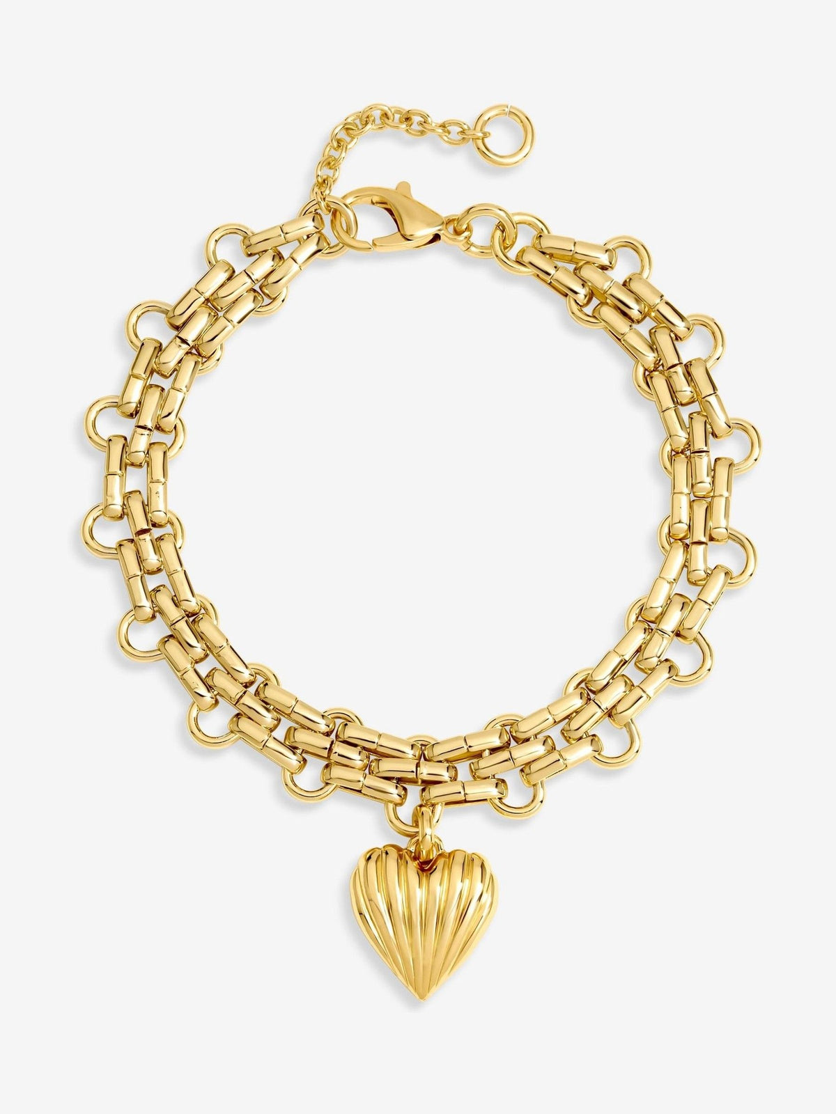 Mood Silver Plated Ridged Heart Bracelet