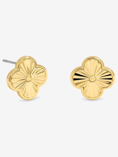 Next 14K Gold Plated Diamond Cut Clover Earrings 12mm- Buy online at McGrocer