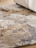 Elena abstract rug champagne gold neutral tones (British brand)