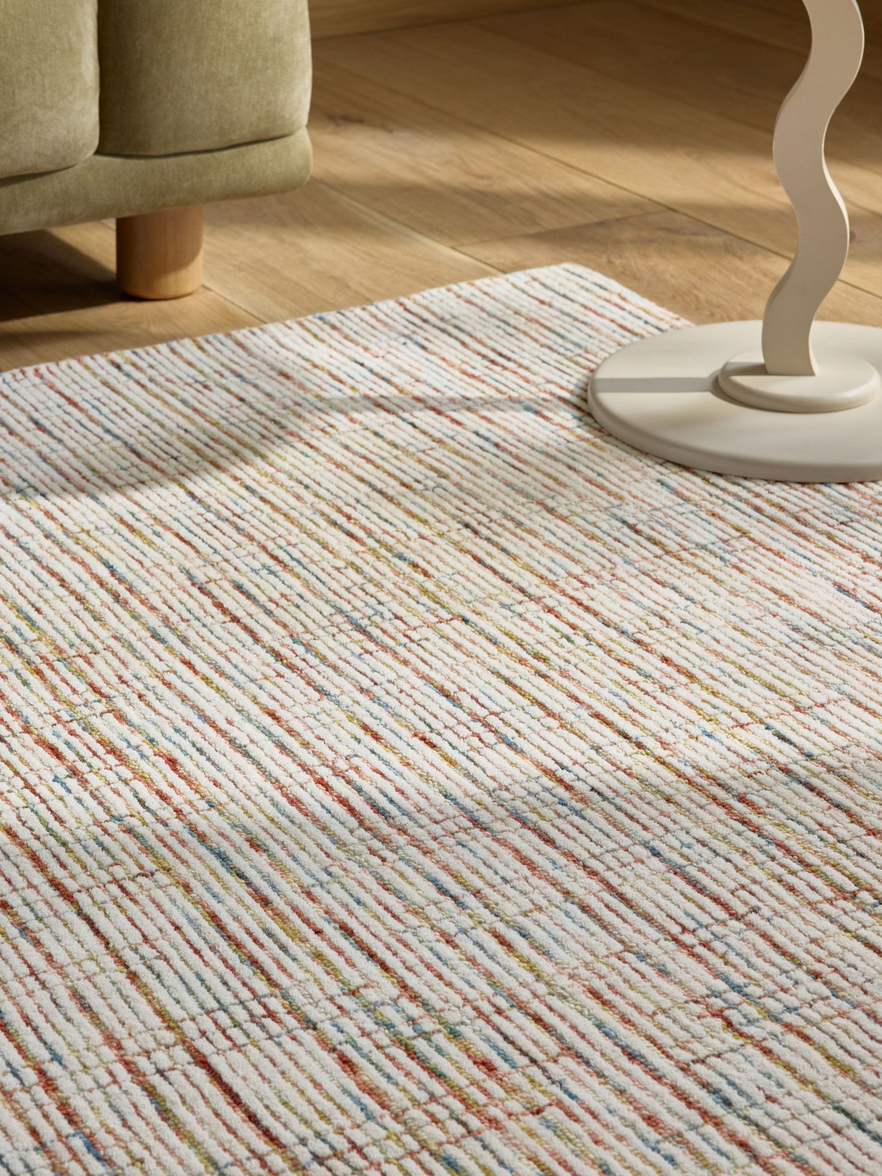 Multi abstract tufted wool rug - British product