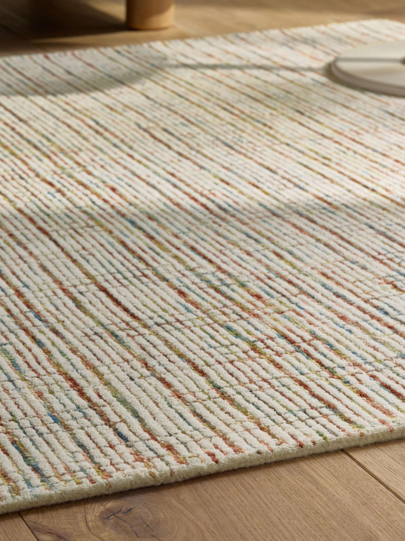 Multi abstract tufted wool rug - British product
