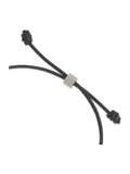 Silver Tone Hexagon Bar Leather Cord Friendship Bracelet