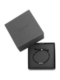 Silver Tone Hexagon Bar Leather Cord Friendship Bracelet