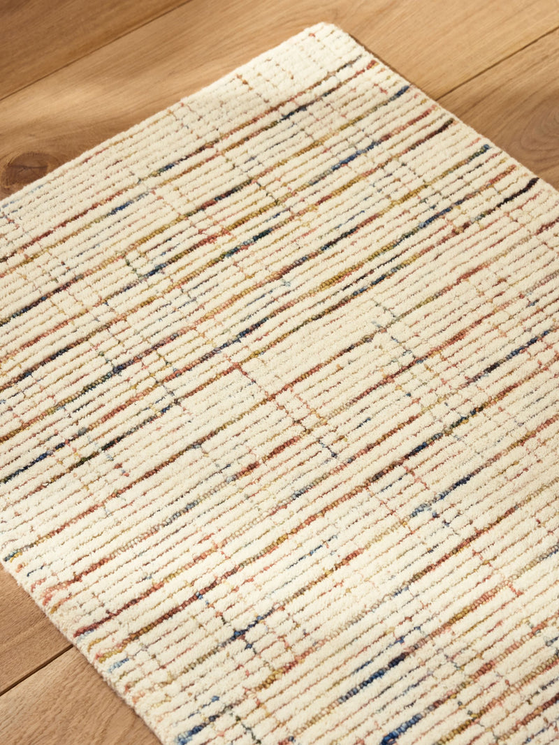 Multi abstract tufted rug runner (British brand)