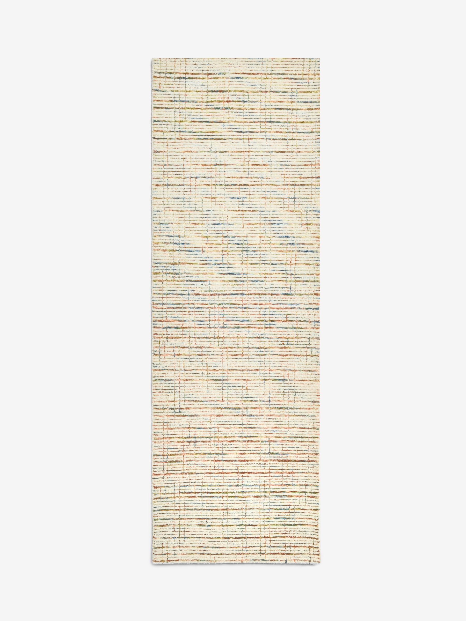 Multi abstract tufted rug runner (British brand)