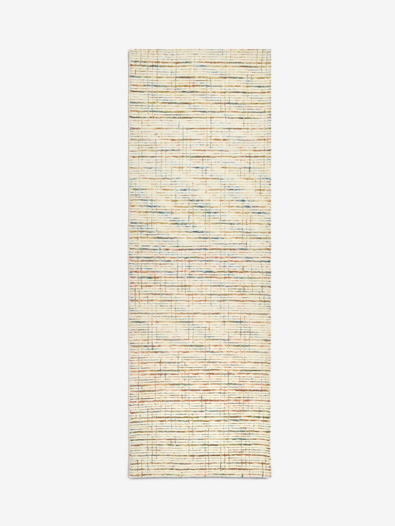 Multi abstract tufted rug runner (British brand)
