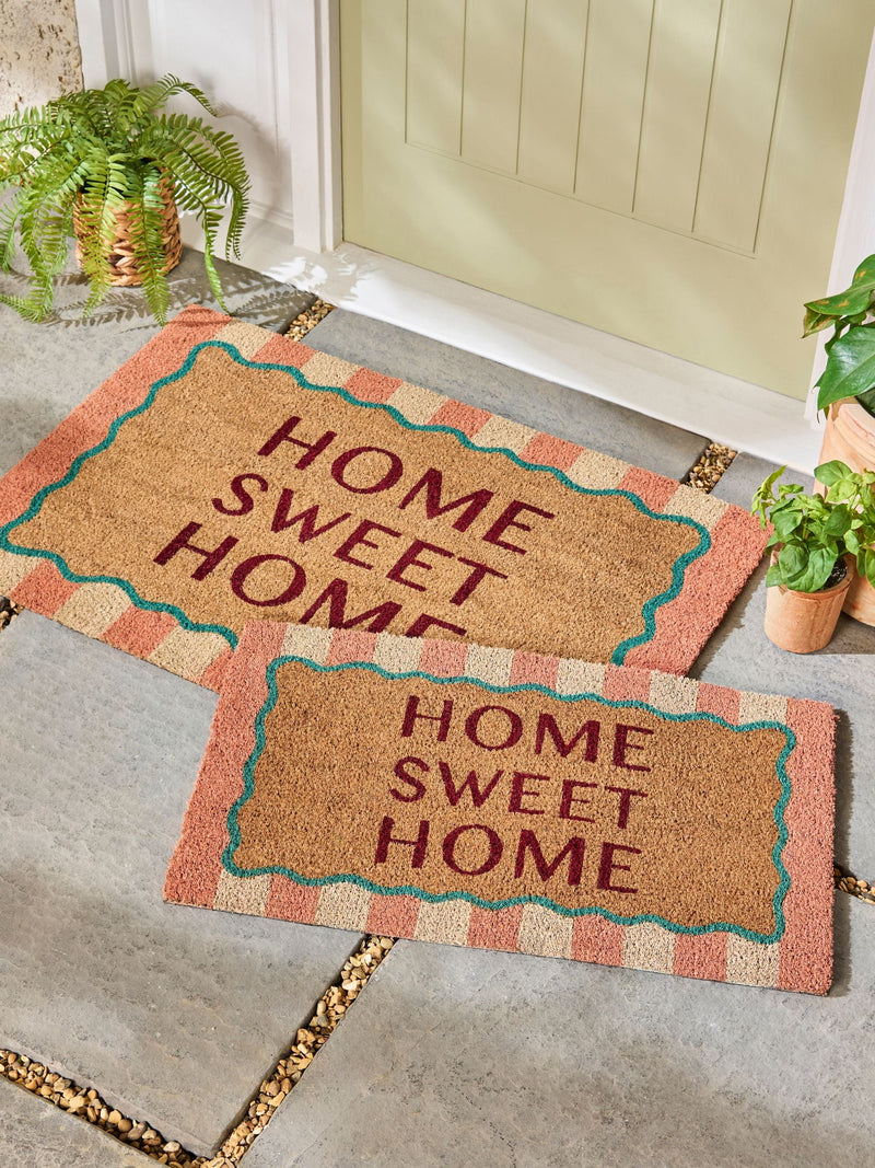 Multi Sweet Home coir doormat, natural fibre, UK version