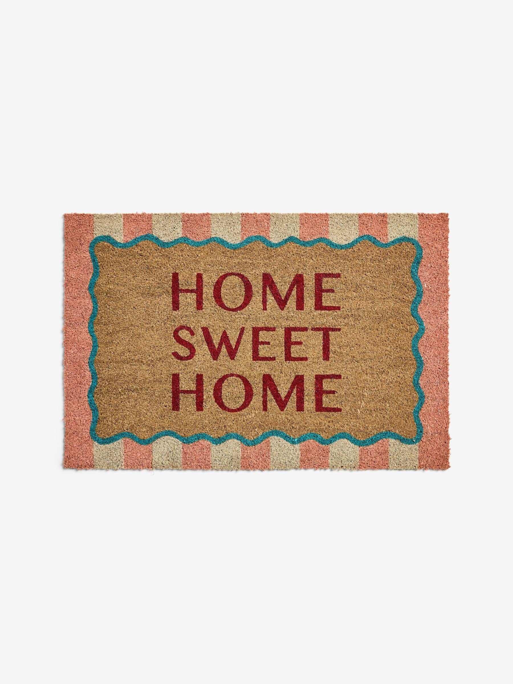 Multi Sweet Home coir doormat, natural fibre, UK version