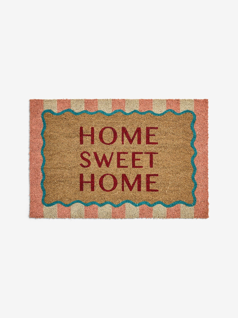 Multi Sweet Home coir doormat, natural fibre, UK version
