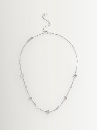 Next COACH Silver Signature Tea Rose Strand Necklace with 51mm Extender- Buy online at McGrocer