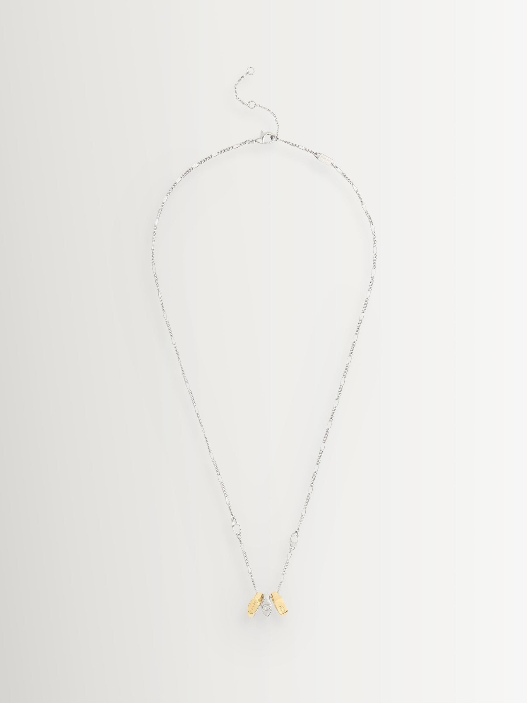 Coach gold tone signature signet rondelle pendant necklace - British product