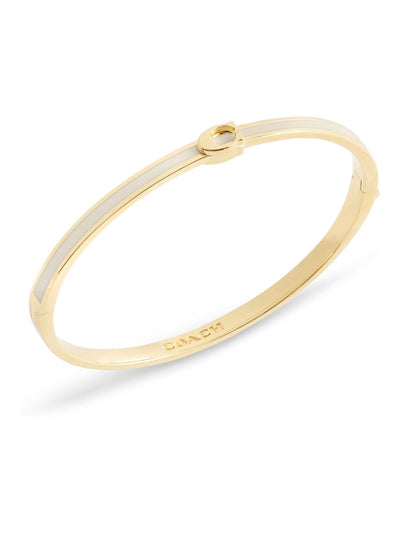 Next Neutral Chalk Enamel Bangle Bracelet 16.5cm Long with Sculpted C Hardware- Buy online at McGrocer