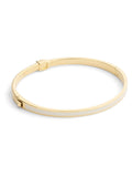Neutral Chalk Enamel Bangle Bracelet 16.5cm Long with Sculpted C Hardware