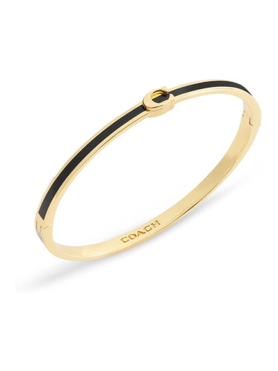 Next Gold Tone Enamel Hinged Bangle Bracelet with Hardware Detail- Buy online at McGrocer