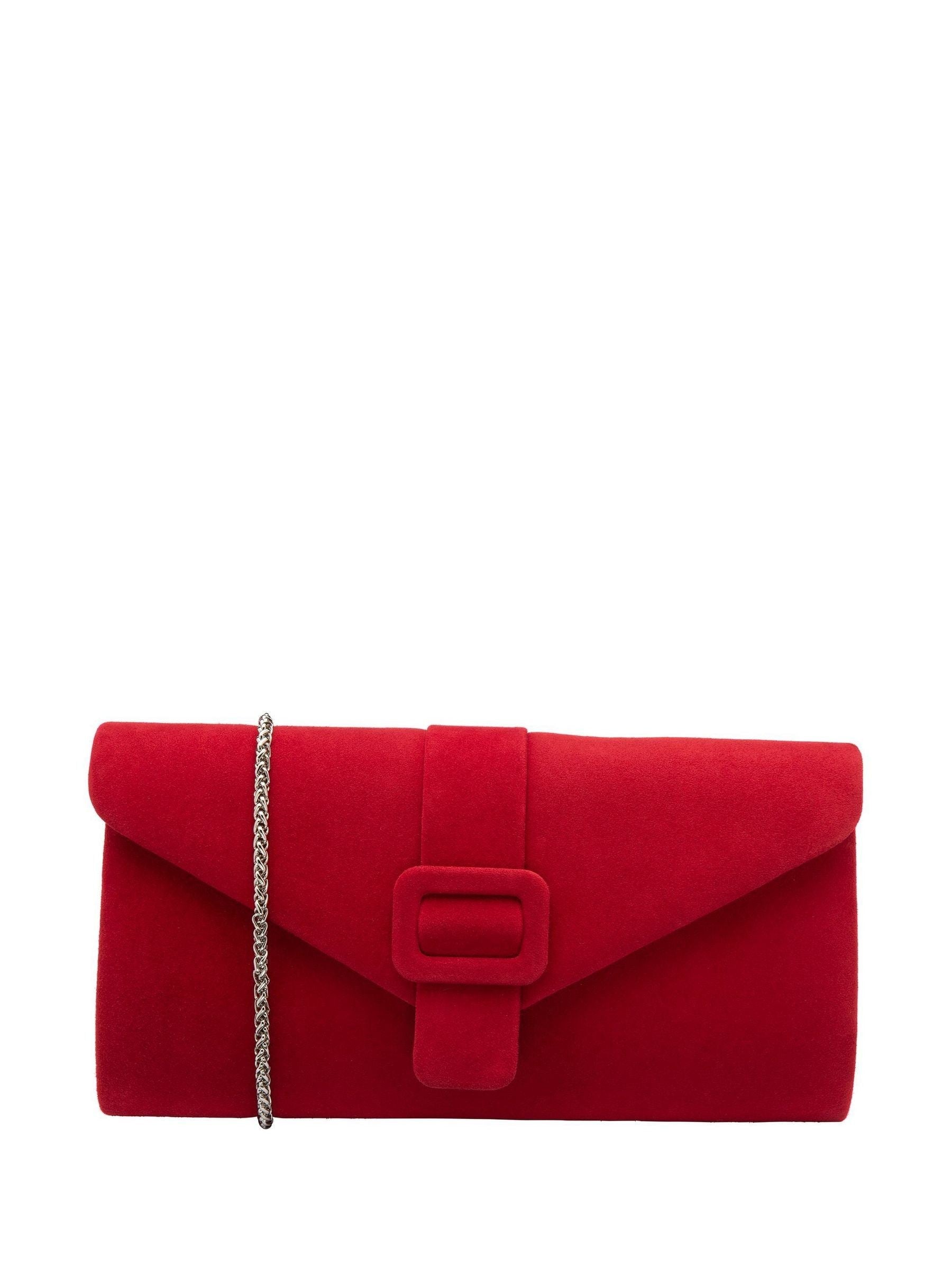 Lotus red clutch bag with chain - British product
