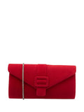 Lotus red clutch bag with chain - British product